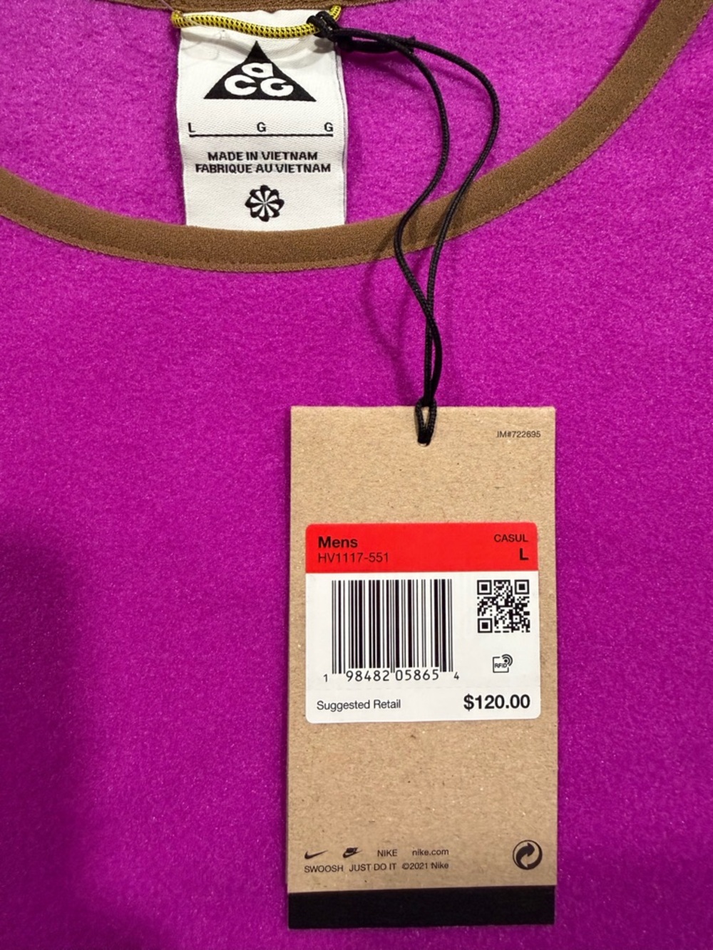 NWT Men's Nike ACG "Wolf Tree' Fleece Crewneck Sweatshirt (Large) - Picture 9 of 9